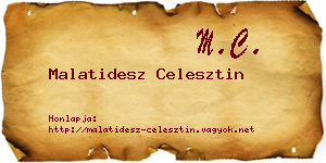 Malatidesz Celesztin névjegykártya